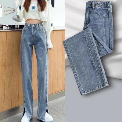 China 2022 New Plush Jeans Women's Breathable Winter Thickened One-Piece Plush Slimming Light Blue Women's Jeans for sale