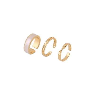 China Good Fashion Girls Gold Drip Jewelry Ring Zinc Alloy Adjustable Ring Women's Casual/Sporty White Geometric Bronze Open Ladies 3/set for sale