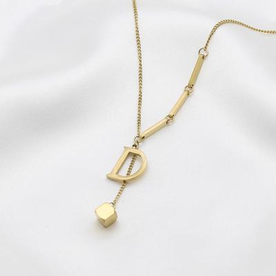 China Fashionable High Quality Titanium Letter Pendant Necklace Shape Steel D Fine Jewelry for sale