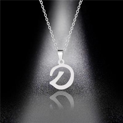 China 2020 New Fashionable Silver Plated Stainless Steel Initial Letter Necklace Gold Chain 26 Alphabet Letter Pendant Necklace for sale