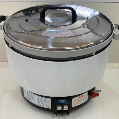 China Large size grocery gas rice cooker 10 liters 50 cups for 50 people gas rice cooker commercial factory the real one for sale