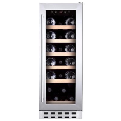 China Commercial 58L 19 Bottles Built In Compressor Wine Cooler Kitchen Appliances Stainless Steel Free Door Seamless Wine Fridge for sale