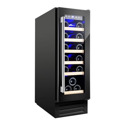 China Commercial Vinopro 58L 19 Bottle Single Zone With Reversible Door And Control In Cabinet Custom Compressor Wine Cooler for sale