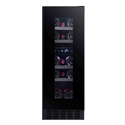 China OEM Factory Custom 12 Bottle Commercial Compressor Fridge With Built In Energy Efficient Dual Zone Wine Cooler 58L Wine Fridge for sale