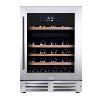 China Vinopro 145L Wine Cooler Refrigerator Commercial Wine Cooler For Home 46 Bottles Stainless Steel Wine Display Fridge for sale