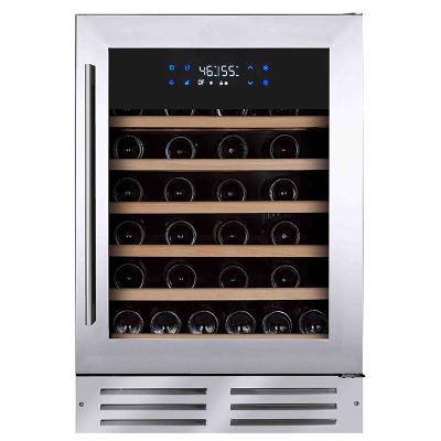 China Commercial Vinopro 54 Bottles Single Zone Vintage 145L Wine Cooler with Adjustable Stainless Steel Door Wine Cooler Thermostat for sale