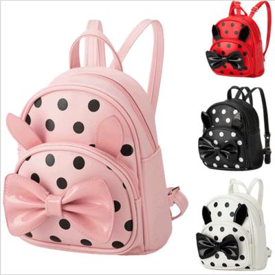 China Cute Bunny Cartoon School Bag Kids Bow Backpack Boys Girls PU Cute Package Backpack Bag For Children for sale