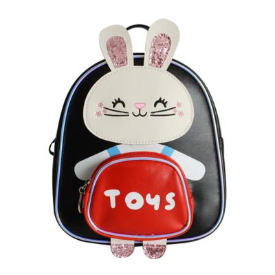 China Cute PU Girls Backpack Boys Bunny Cartoon School Bag Kids Bag Leather Cute Pack Backpack For Children for sale