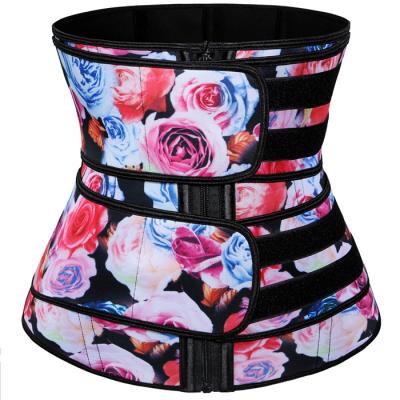 China Adult New Design Custom Logo Mounted Double Print Waist Trainer Neoprene Belt Waist Trainer for sale