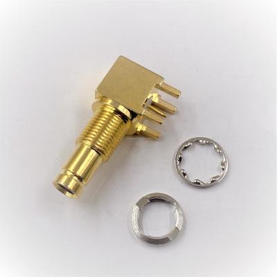 China audio & UHD 4K/8K 6G/12G IDS CC4/DIN 1.0-2.3 Female 75 Ohm PCB Video Right Angle Coaxial Gold Plated Connector for sale