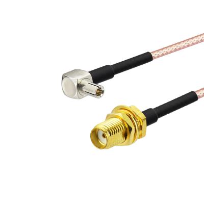 China Copper +PVC Right Angle TS9 Male To Female S mA Pigtail Cable RG316 for sale