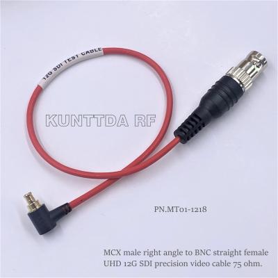 China Car KUNTTDA 12G IDS 4K8K UHD Precision Video Cable MCX Male RA to BNC Female RF Cable for sale