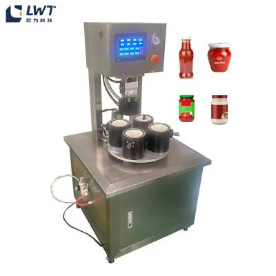 Cina LWT Automatic Glass Jar Screw Capping Machine Jam Vacuum Capper Glass Bottle Sealer Machine in vendita