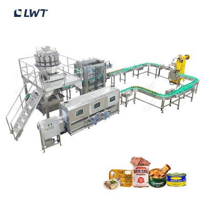 China 220V / 380V Linha de produção automática de carne enlatada Equipamento de enlatamento de carne de carneiro à venda