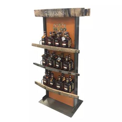 China Deploying Custom Merchandise Power Metal Melamine Beverage Display Stand Beer Bottle Wire Coated Display Rack for sale