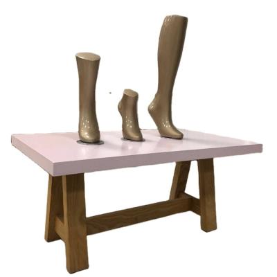 China Custom Made Eco - Friendly Acrylic Resin Wooden Shoe Props Shoes Display Stand for sale