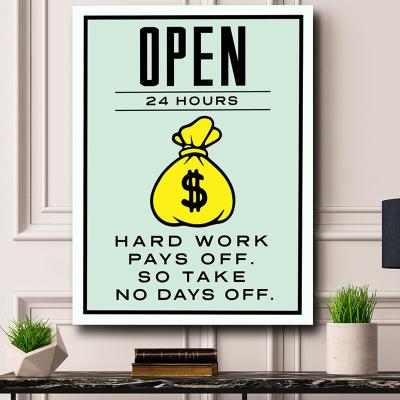 China Abstract Golden Money Bag Poster Prints Picture Canvas Painting Wall Art For Living Room Home Decor (No Frame) for sale