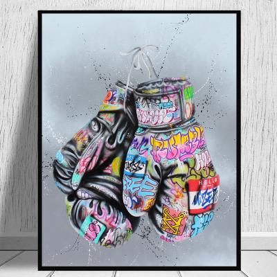 China Abstract Boxing Graffiti Art Canvas Painting Street Posters and Wall Art Print Pictures for Home Decor (No Frame) for sale