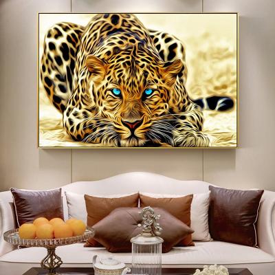 China Abstract Leopard Animal Wall Art Canvas Painting Wall Art for Living Room Home Decor (No Frame) for sale