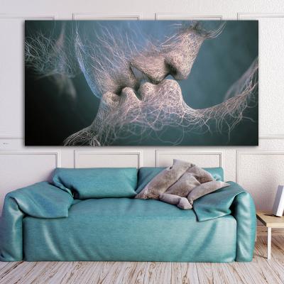 China New Fashion Abstract Art Abstract Love Kiss On The Wall Art Picture Print Home Decor (No Frame) Canvas Painting for sale