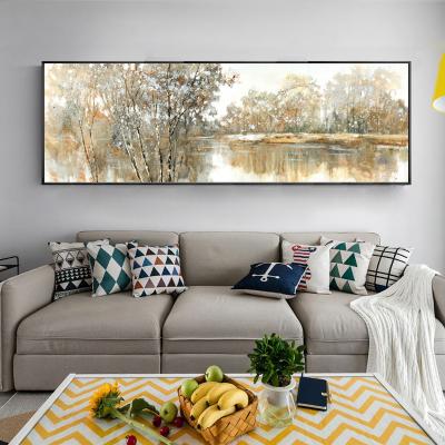 China Abstract Abstract Landscape Trees and Lakes Oil Painting Posters Wall Art for Living Room Home Decor (No Frame) for sale