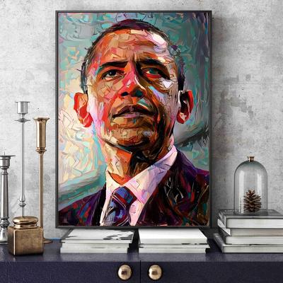 China Abstract Portrait of President Obama Wall Art Pictures Painting Wall Art for Living Room Home Decor (No Frame) for sale