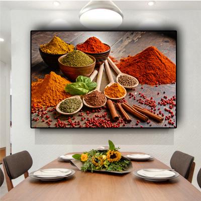 China Abstract Colorful Grains Spices Spoon Wall Art Pictures Painting Wall Art Kitchen Canvas Painting For Living Room Home Decor (No Frame) for sale