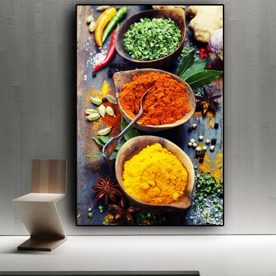 China Abstract Peppercorn Spice Spoon The Wall Art Pictures Painting Food Canvas Painting Wall Art For Living Room Home Decor (No Frame) for sale