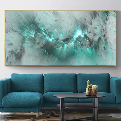 China Light Green Modern Abstract Cloud Posters And Prints Canvas Painting Print Wall Art For Living Room Home Decor (No Frame) for sale