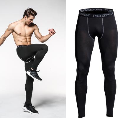 China Breathable Custom Logo Compression Quick Dry Gym Sports Running Tights Pants Gaiters For Men for sale