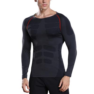 China Breathable Customize High Quality Mens Long Sleeve Breathable Gym Wear Tight Sports Shirt for sale