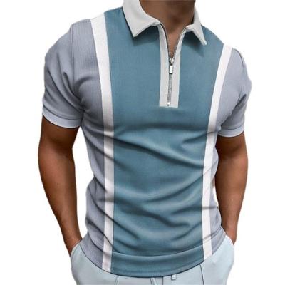 China New Summer Custom Designer QUICK DRY Open Comfort Men's T-shirt Men's Casual Zipper Polo Shirt Short Sleeve Neck Polo Shirt for sale