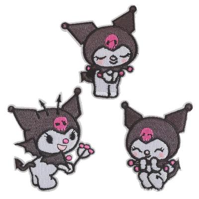 China Custom Made Kuromi Washable Logo Hat Patches Embroidered Patches for Hat for sale