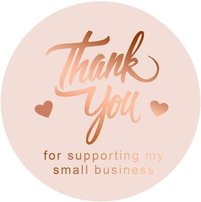 China Waterproof Scratch Round- Thank You For Supporting My Small Business Sticker Labels With Hearts for sale