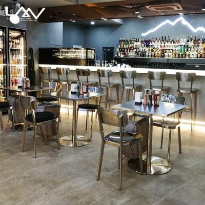 China Assembled Metal Retro Iron Coffee Shop Steel Tables And Chairs Set Furniture Used For Restaurant for sale