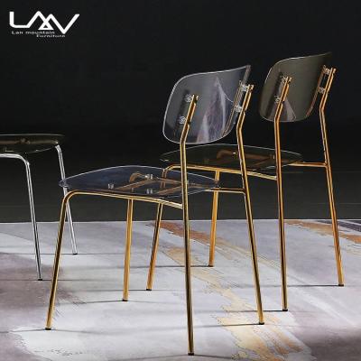 China Nordic modern transparent cafe restaurant dining chair hotel design chair Assembled stackable dining room one manger for sale