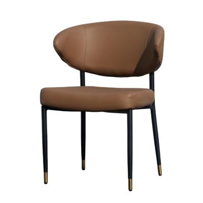 China Assembled Famous Industrial Style Metal Frame Convertible Commercial Furniture Restaurant Dining Chair With PU Leather Cushion for sale