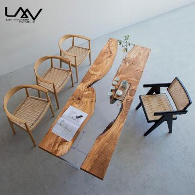 China Creative Design Assembled Edge Epoxy Resin Table Top Living Top Solid Wood Use For Living Room Hotel Villa for sale