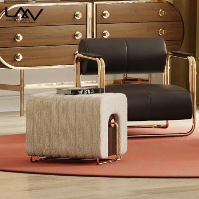 China Soft Comfortable Seat Stool Stool Bed Stool With Metal Legs With Fabric For Living Room Bedroom for sale