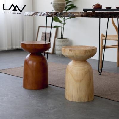 China Home Wholesale Natural Outdoor Furniture Vintage Round Stool Side Assembled Solid Wood Wood Table Wood Stool for sale