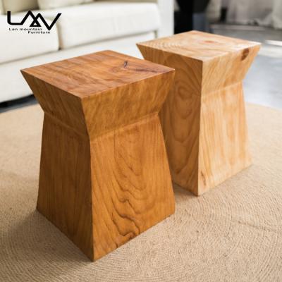 China Assembled Retro Antique Design Chair Stools Natural Solid Wood Stool Wood Living Room Furniture for sale