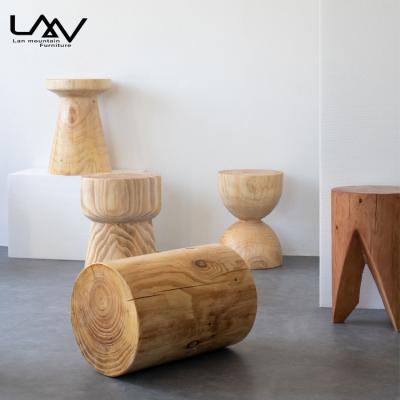 China Unique Designs Solid Wood Bar Stool Side Assembled Minimalist Wooden Table For Living Room for sale