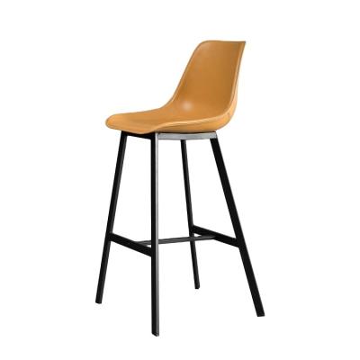 China Assembled hot selling metal bar stool bar counter high chair leather high light luxury comfortable convertible for sale