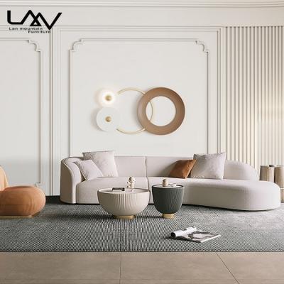 China Italian modern living room hotel modern hotel sofa special shaped creative multiplayer lamb wool bow sofa furniture for sale