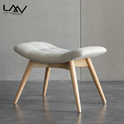 China Assembled Modern Living Room Furniture Modern Furniture Stool Balcony Garden Stool Solid Wood Chair Set With Fabric Seat for sale