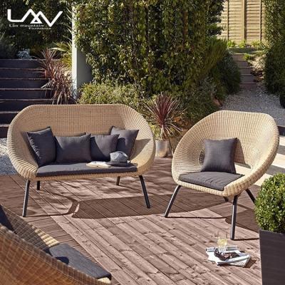 China Assembled aluminum sofa chair garden leisure view outdoor patio hotel rattan/wicker sofa chairs furniture sets for sale