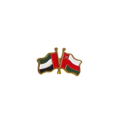 China Worldwide UAE and Oman Crossed Flag Pin for UAE National Day Custom Gifts Pins for sale