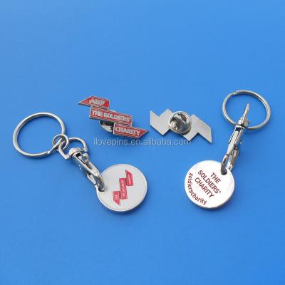 China Factory Price Europe Custom Cheap Trolley Coin Token Key Ring For Supermarket Trolley Using for sale