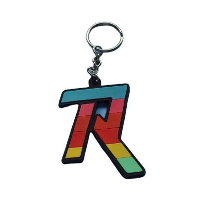 China Global Promotional Custom 3d R Shaped Lovely Rainbow Color PVC Keychains for sale