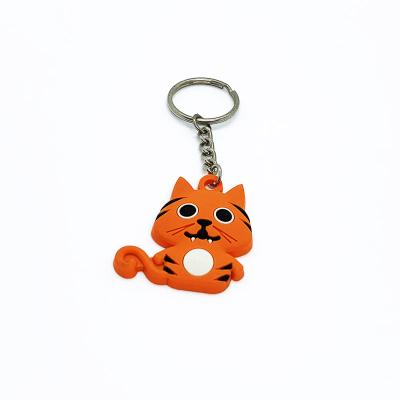 China 2D PVC Factory Price Tiger Logo Eco - Friendly Soft PVC Keychains for sale